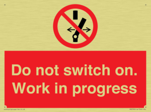 Do not switch on. Work in progress